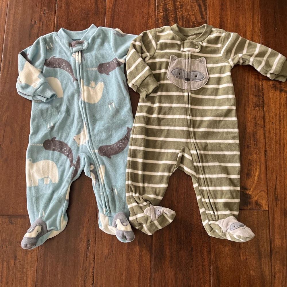 Baby boy 3 month footed onesies